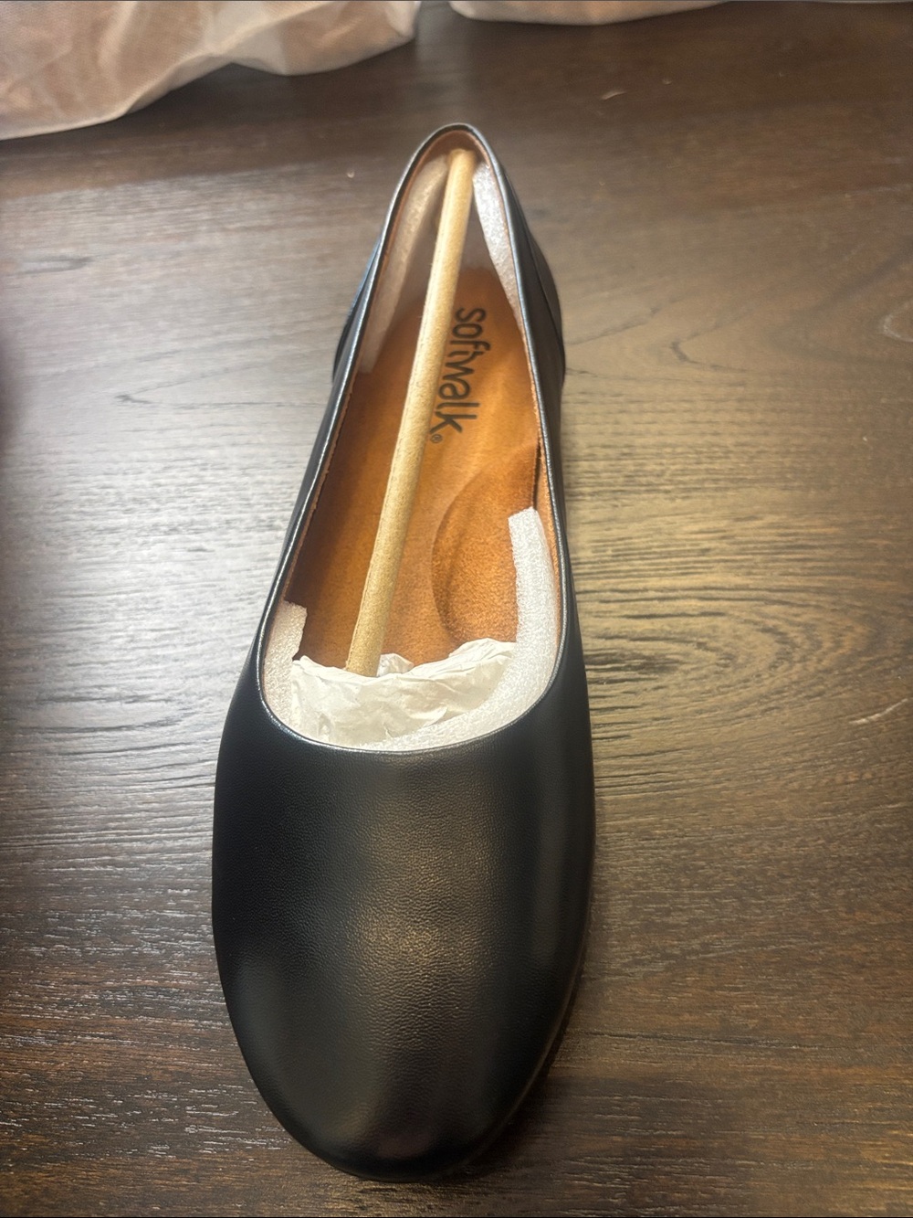 SoftWalk Women’s Black Round-Toe Slip-On Flat